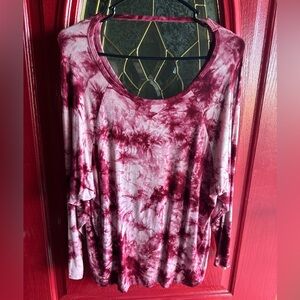 Maroon Tie-Dye Top - worn once, if that